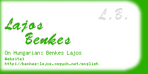 lajos benkes business card